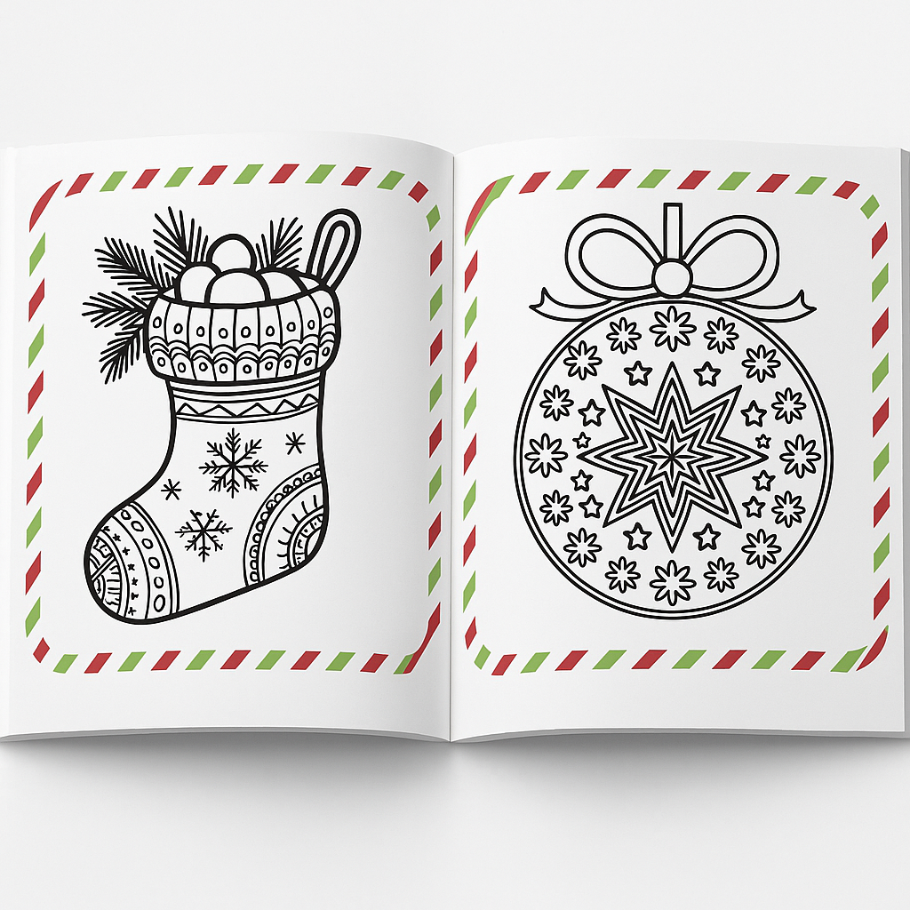 Adornos Navideños para Colorear